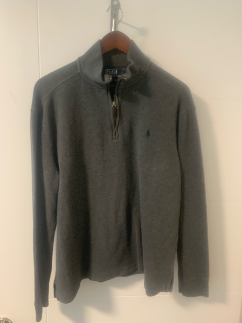 Ralph Lauren Men’s Charcoal Quarter-Zip Sweater A14